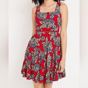 Maurices Floral Red Sleeveless Dress Small ♥️